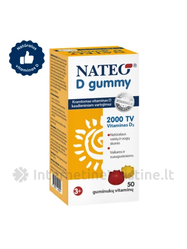 NATEO® D gummy IU2000, 50 guminukų, 50 guminukų | internetinevaistine.lt