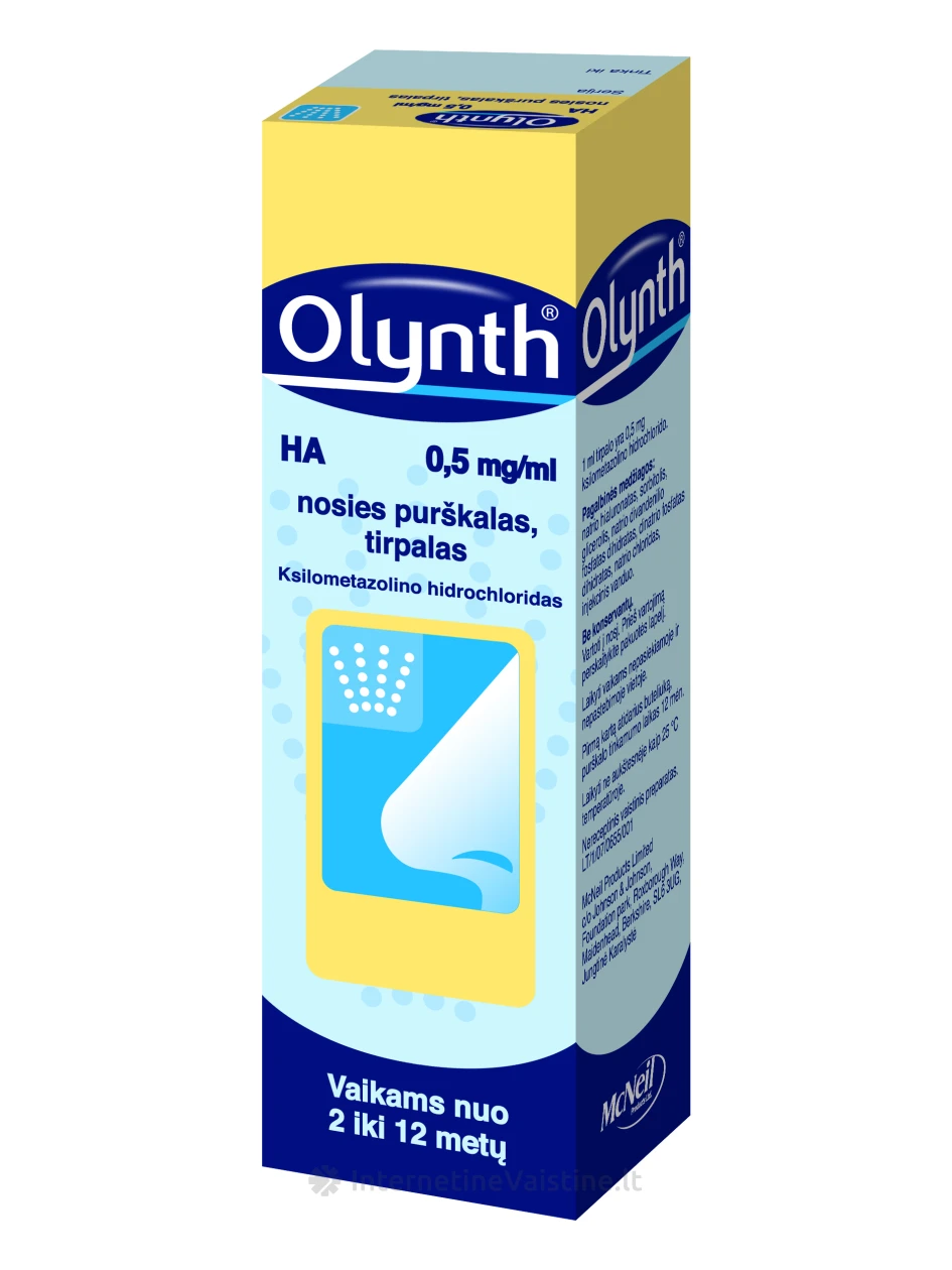 OLYNTH HA 0,5 mg/ml nosies purškalas (tirpalas) 10 ml, N1 | internetinevaistine.lt