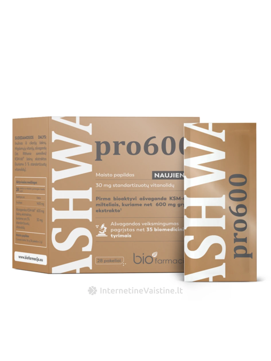 BIOFARMACIJA AŠVAGANDA 600mg milt. N28 | internetinevaistine.lt