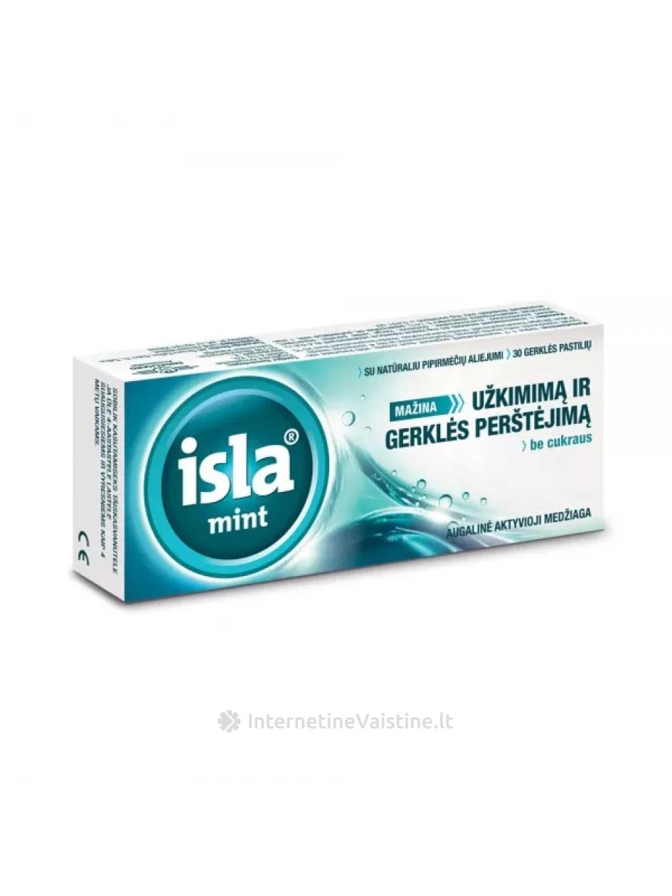 ISLA MINT pastilės gerklei, 30 pastilių | internetinevaistine.lt