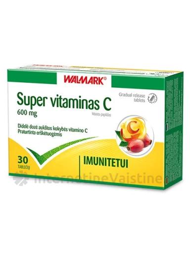 SUPER VITAMINAS C 600mg tab. N30, 30 vnt. | internetinevaistine.lt