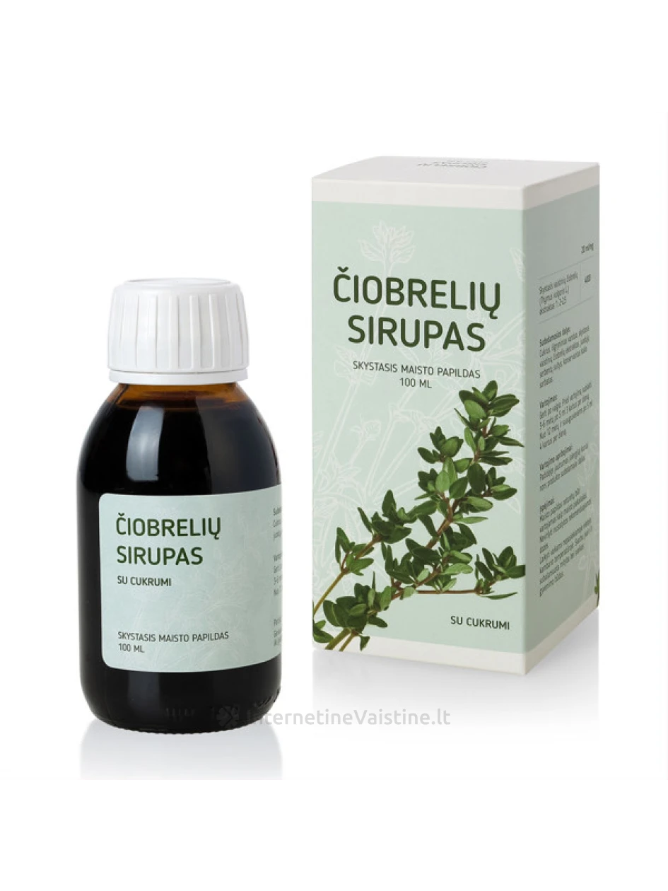 ČIOBRELIŲ SIRUPAS MĖTŲ SKONIO SU VITAMINU C, 100ML | internetinevaistine.lt