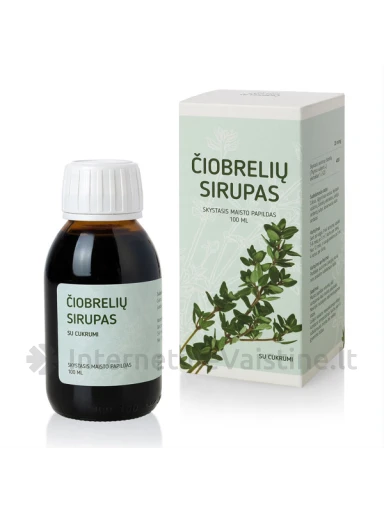 ČIOBRELIŲ SIRUPAS MĖTŲ SKONIO SU VITAMINU C, 100ML | internetinevaistine.lt
