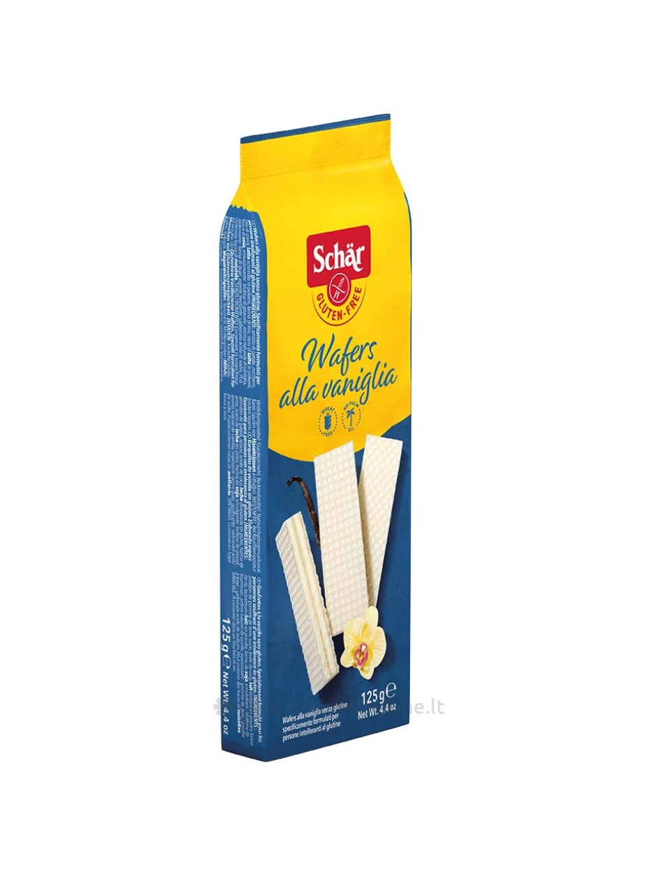 Schär WAFERS ALLA VANIGLIA - vafliai su vanilės skonio pertepimu be glitimo, 125g | internetinevaistine.lt