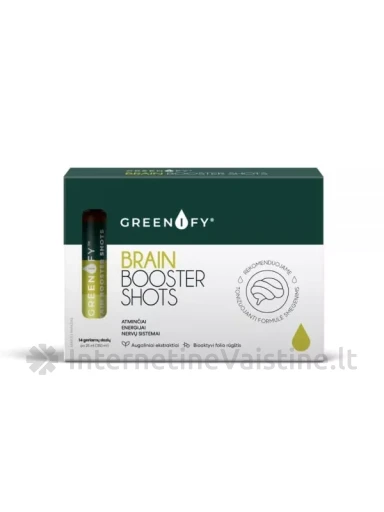 GREENIFY BRAIN BOOSTER shots, protinei veiklai, 14 vnt. | internetinevaistine.lt