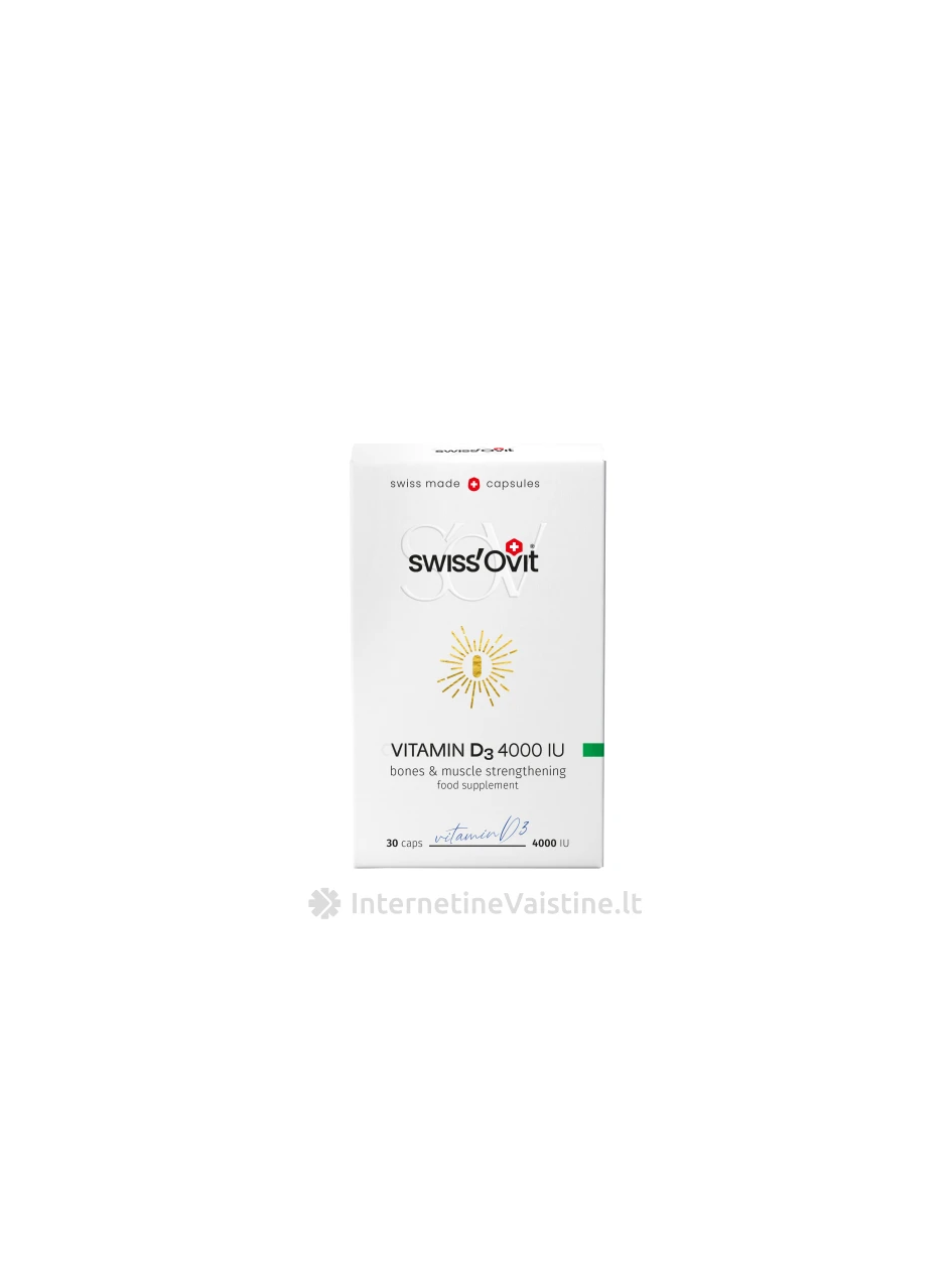 SWISSOVIT Vitaminas D3 4000IU kaps., N30 | internetinevaistine.lt