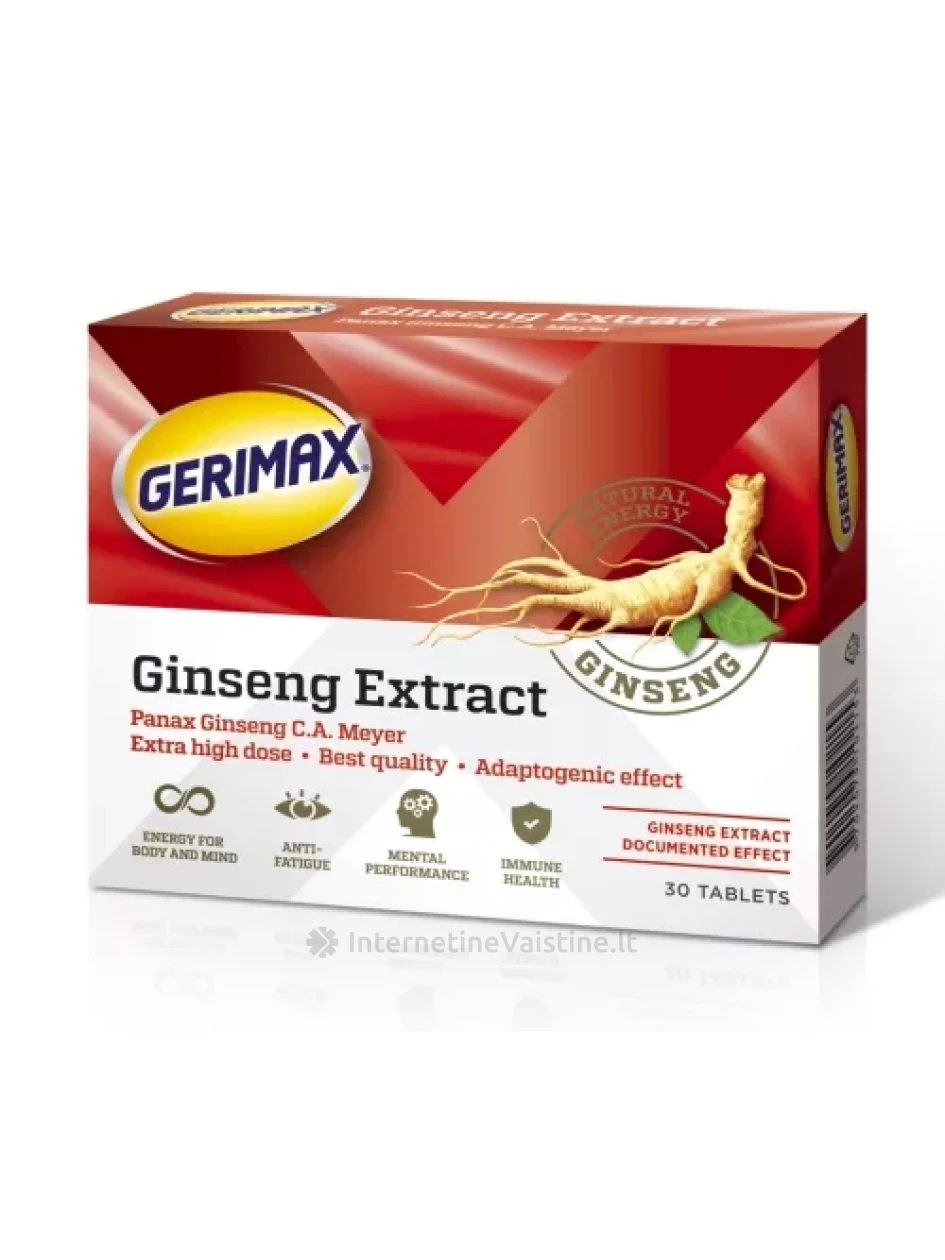 GERIMAX GINSENG 200MG TAB. N30 | internetinevaistine.lt