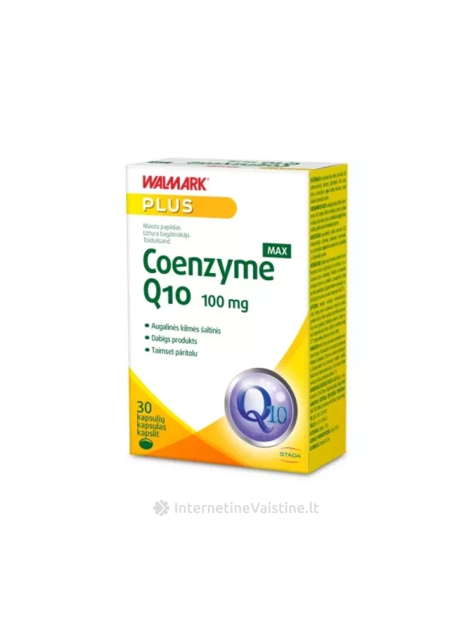 WALMARK maisto papildas COENZYME Q10 MAX 100 mg, kaps., N30 | internetinevaistine.lt