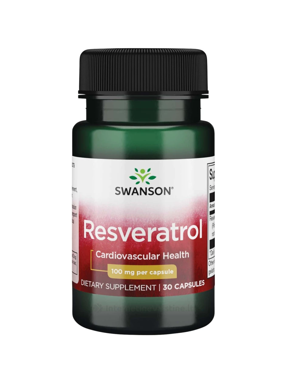 SWANSON, Resveratrolis 100MG, 30 kapsulių, N1 | internetinevaistine.lt