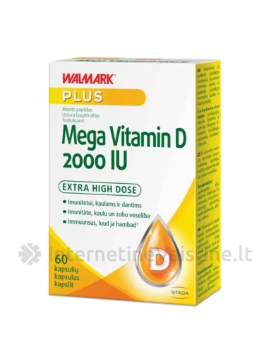 WALMARK MEGA VITAMIN D, 2000IU, kaps. N60 | internetinevaistine.lt
