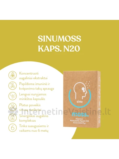 SINUMOSS 350MG kapsulės, 20 vnt. | internetinevaistine.lt