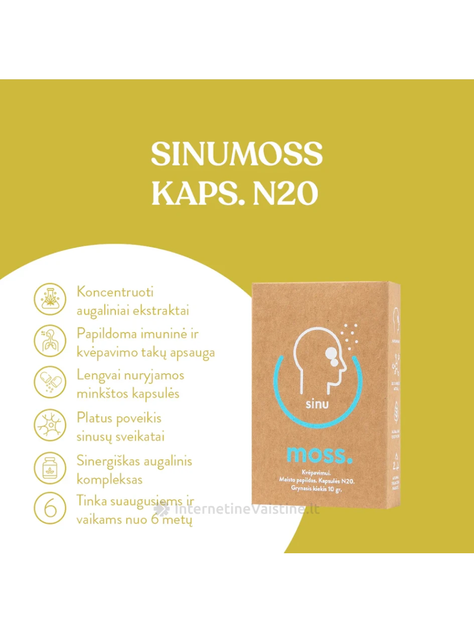 SINUMOSS 350MG kapsulės, 20 vnt. | internetinevaistine.lt