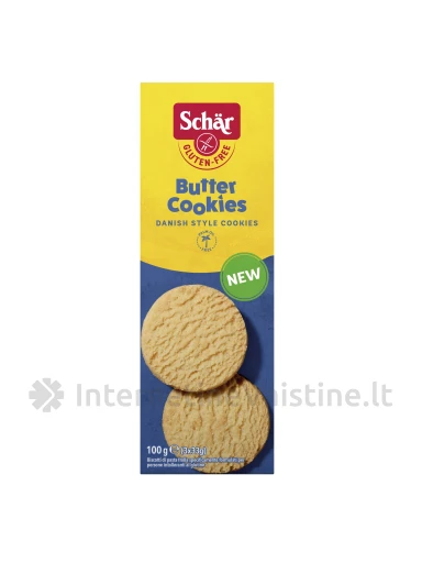 Schär BUTTER COOKIES – sausainiai be glitimo, 100g | internetinevaistine.lt