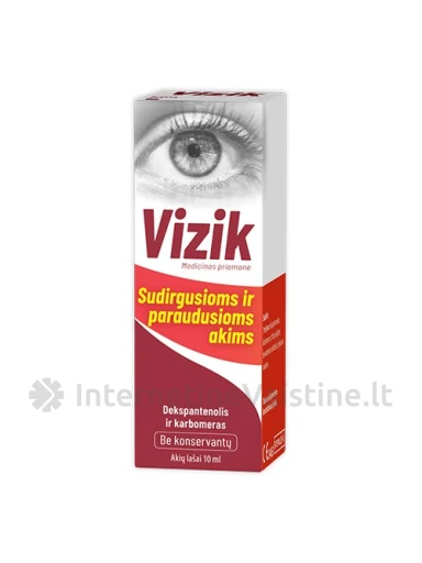 VIZIK lašai sudirgusioms ir paraudusioms akims, 10 ml | internetinevaistine.lt