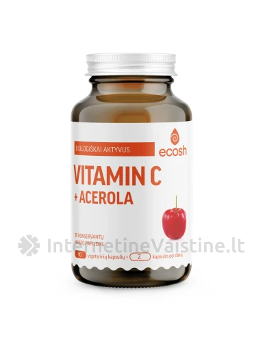 ECOSH bioaktyvus vit.C su acerola, 90 kapsulių | internetinevaistine.lt