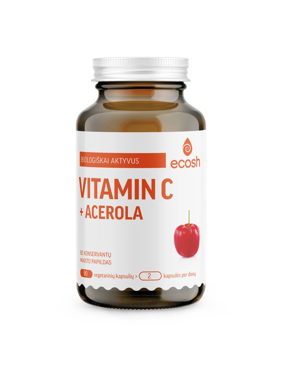 ECOSH bioaktyvus vit.C su acerola, 90 kapsulių | internetinevaistine.lt