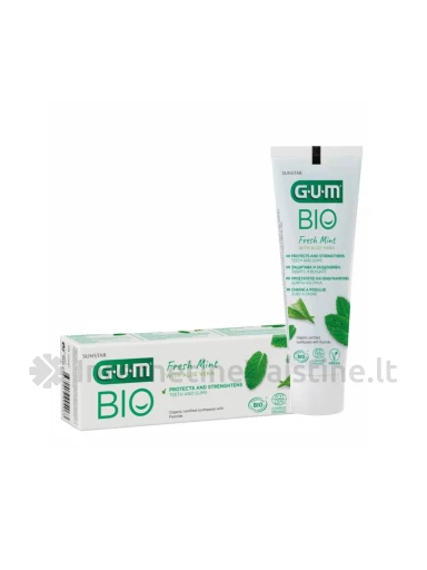 G.U.M.® (7020) Bio dantų pasta 75ml, kasdienė, 99% organinės kilmės, tinka veganams, tinka veganams | internetinevaistine.lt