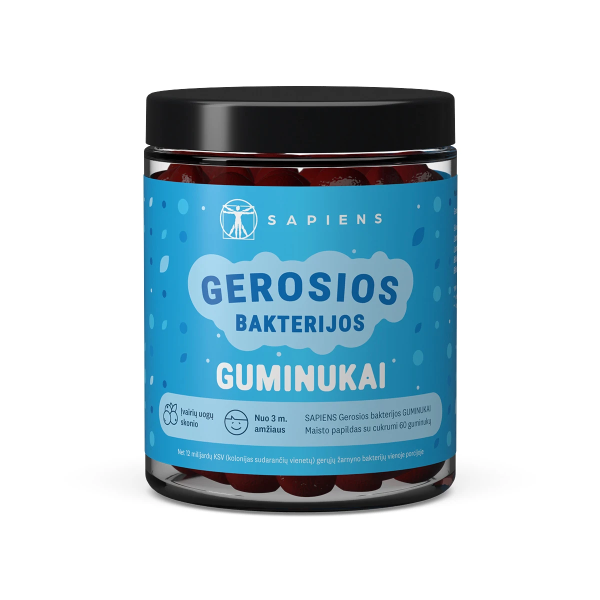 SAPIENS Gerosios bakterijos guminukai, 60 guminukų