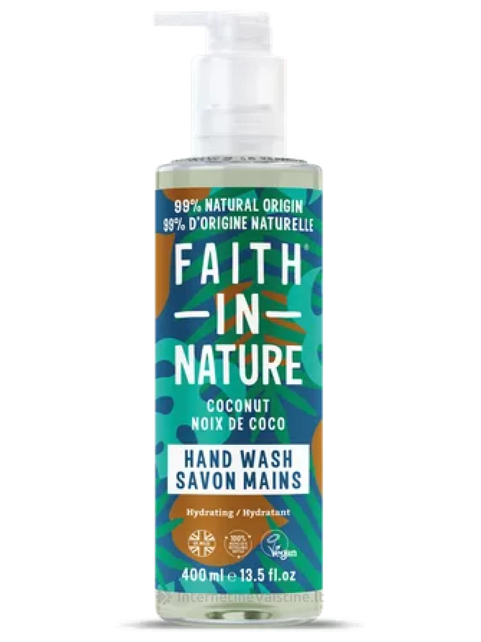 FAITH IN NATURE losjonas rankoms ir kūnui kokosų, 400 ml | internetinevaistine.lt