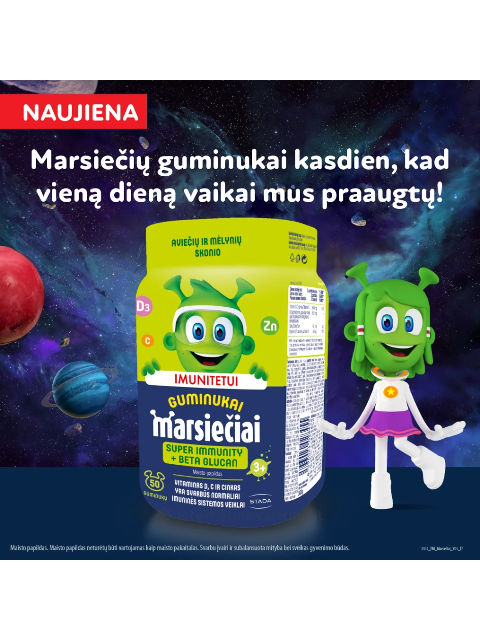 MARSIEČIAI maisto papildas SUPER IMMUNITY gum., N50 | internetinevaistine.lt