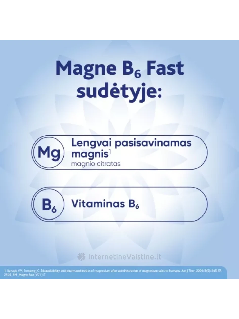 MAGNE B6 maisto papildas granulėmis FAST, N20 | internetinevaistine.lt