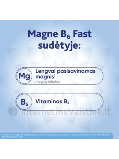 MAGNE B6 maisto papildas granulėmis FAST, N20 | internetinevaistine.lt