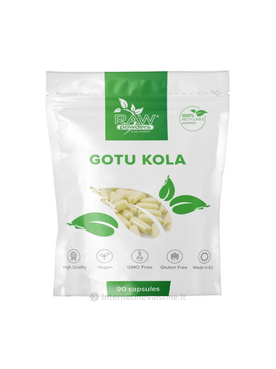 RAW POWDERS Gotu Kola 475mg kaps., N90 | internetinevaistine.lt
