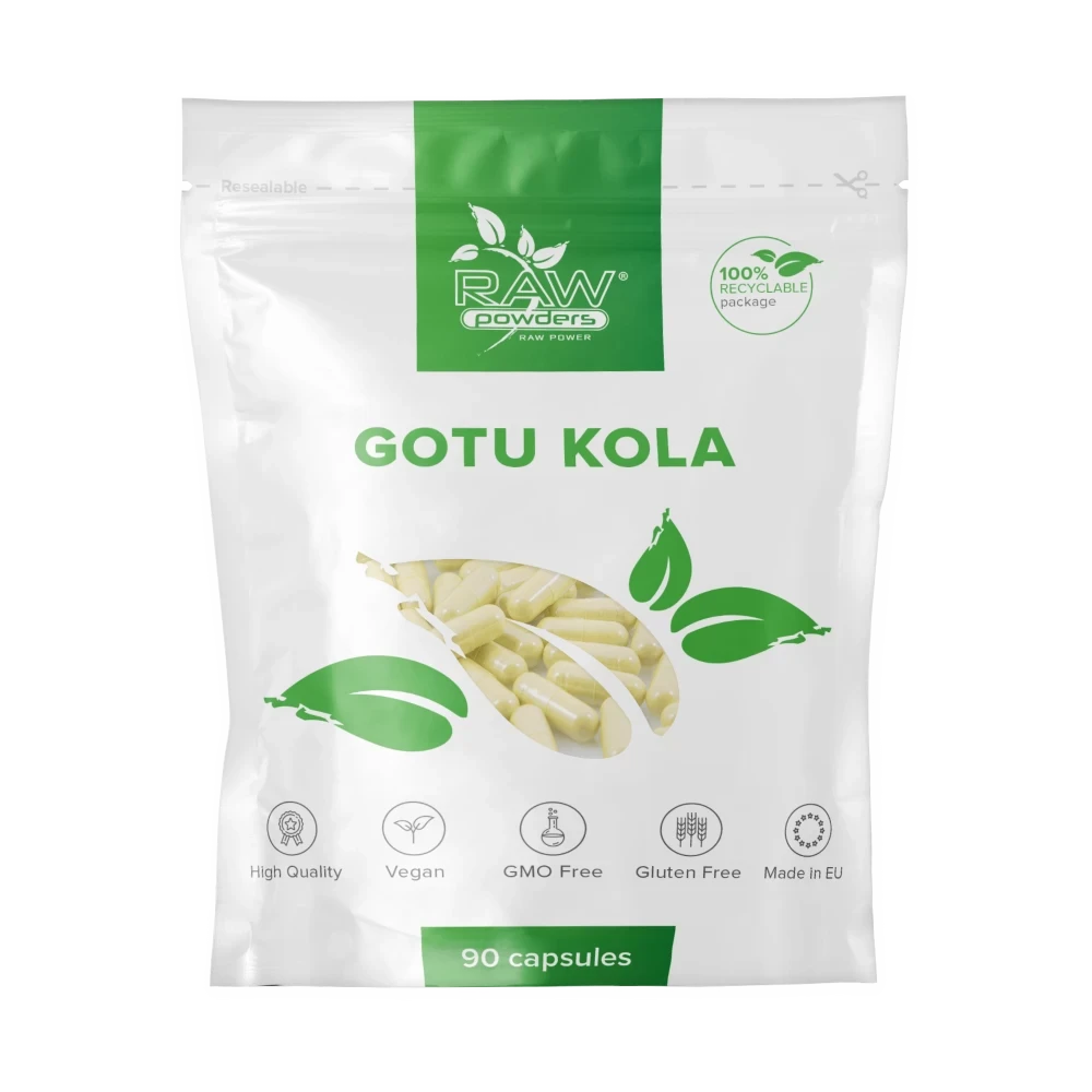 RAW POWDERS Gotu Kola, 475 mg, 90 kapsulių