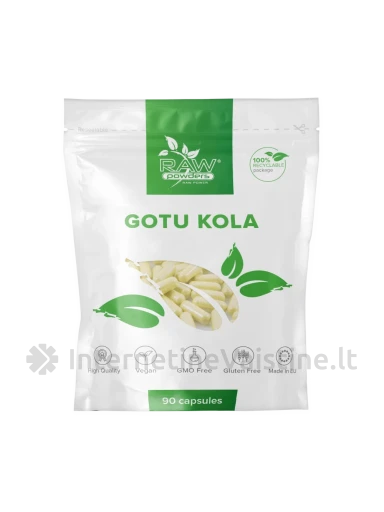 RAW POWDERS Gotu Kola 475mg kaps., N90 | internetinevaistine.lt