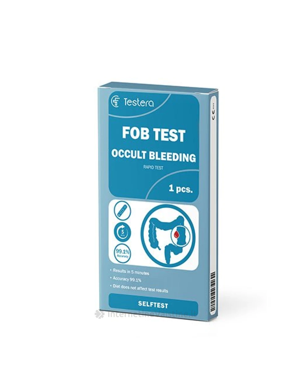 TESTERA FOB testas slaptam kraujavimui aptikti, N1 | internetinevaistine.lt