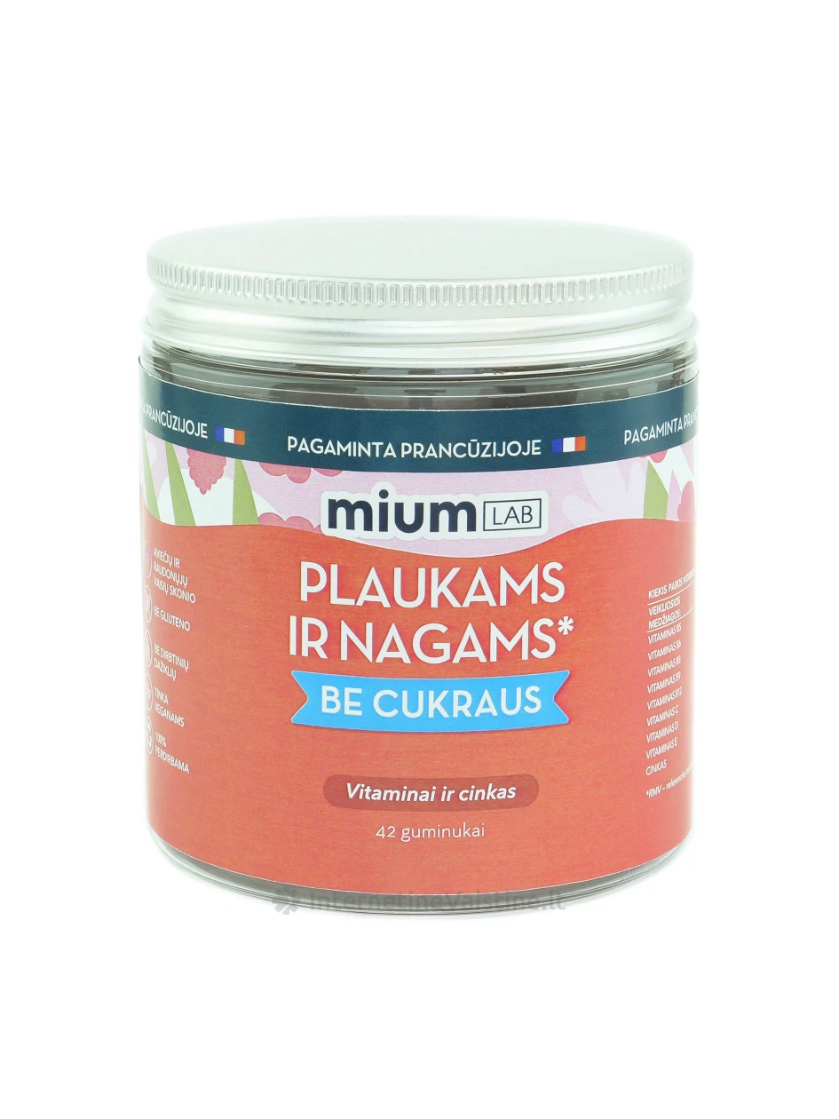 mium LAB Plaukams ir nagams su cinku guminukai N42 | internetinevaistine.lt