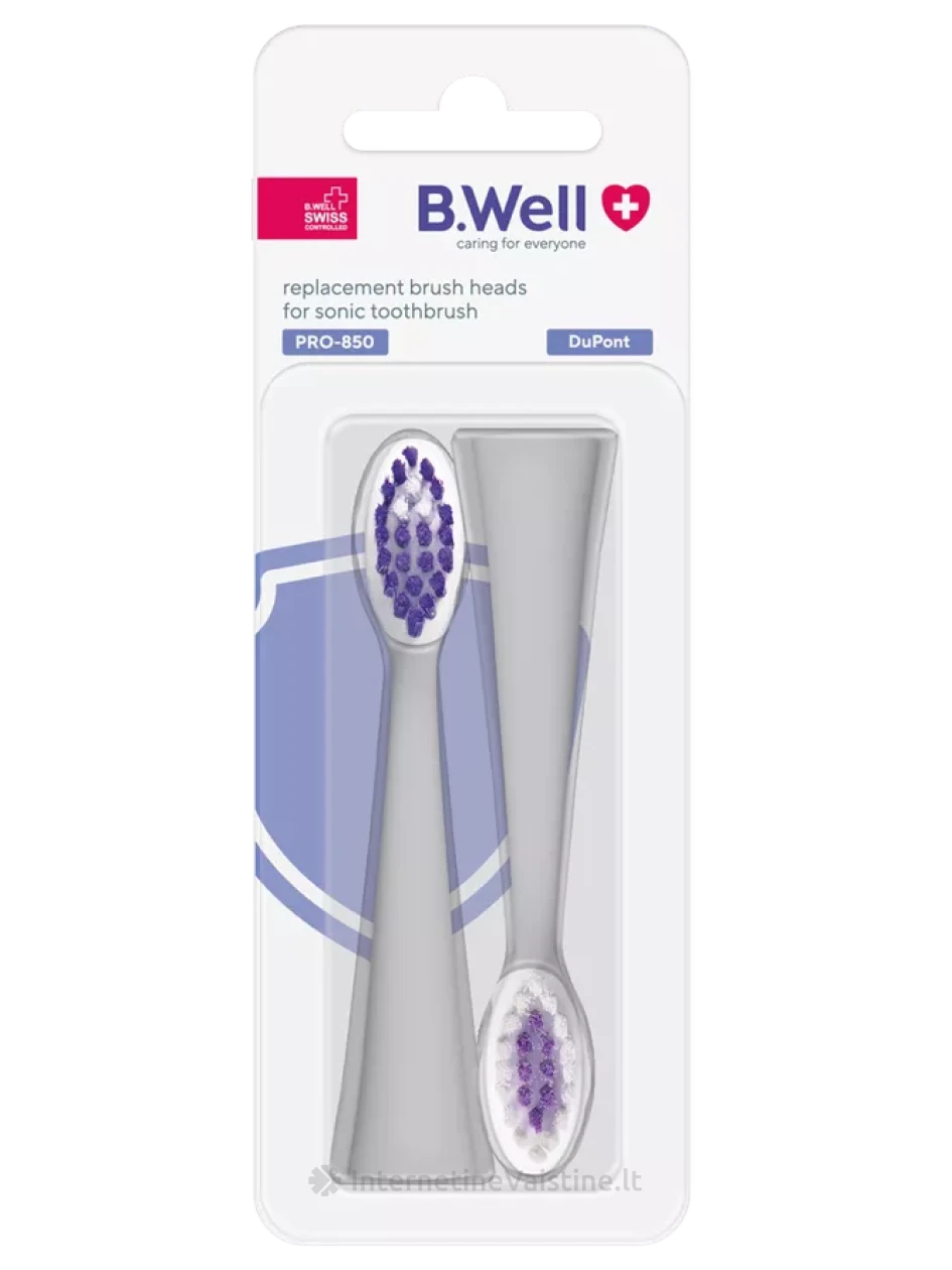 B. WELL dantų šepetėlio galvutės PRO-850, balta spalva, N2 | internetinevaistine.lt
