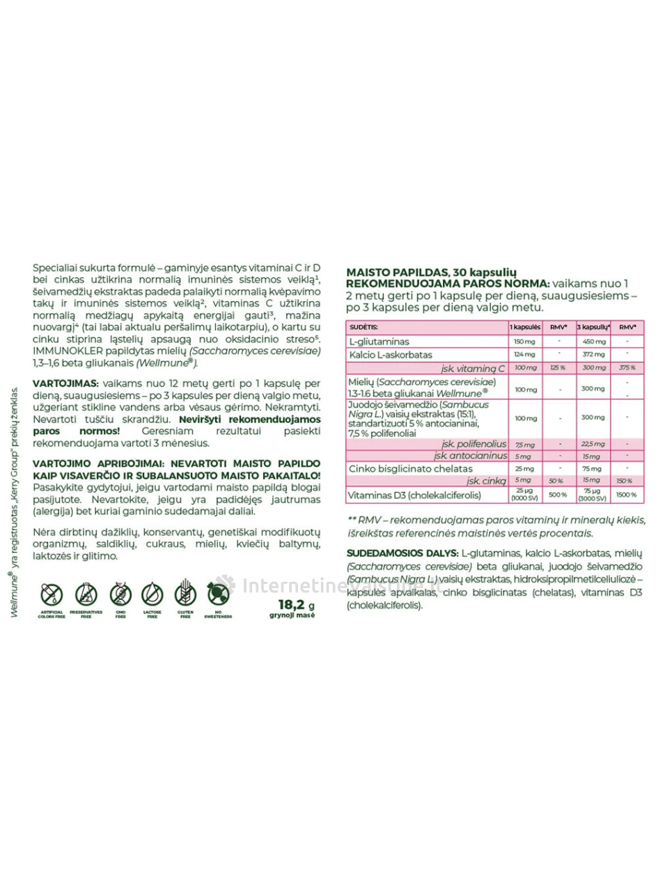 CLARIWELL IMMUNOKLER kaps. N30 | internetinevaistine.lt