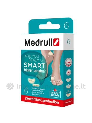 Medrull pleistras nuo nuospaudų "Smart blister plaster" 6 vnt. Mix | internetinevaistine.lt