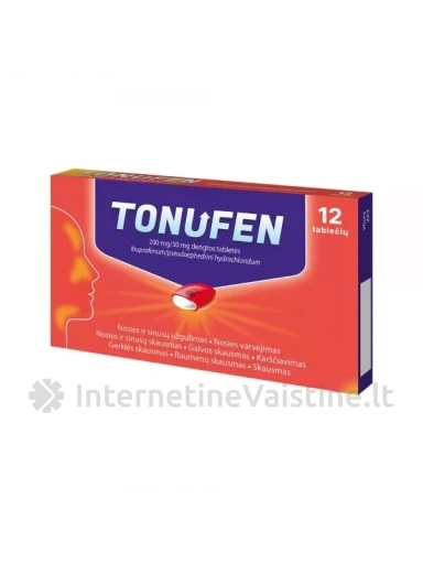 TONUFEN 200 mg/30 mg plėvele dengtos tabletės N12 | internetinevaistine.lt