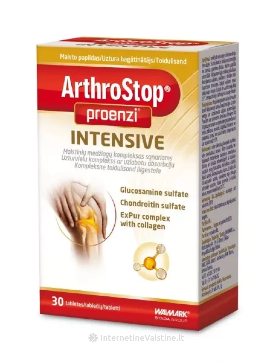 PROENZI ARTHROSTOP maisto papildas INTENSIVEM, tab. N30 | internetinevaistine.lt