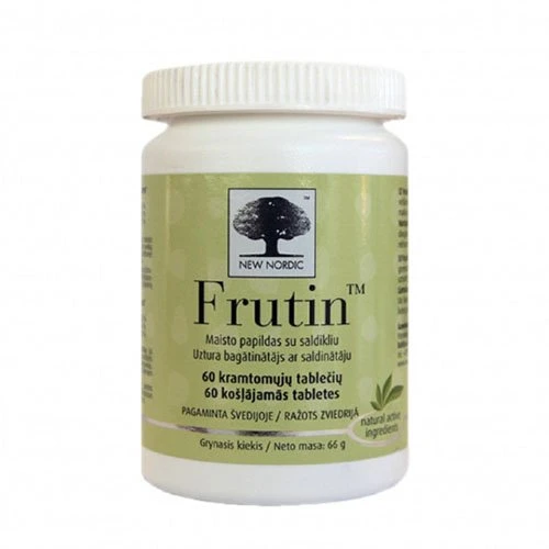NEW NORDIC FRUTIN, 60 kramtomųjų tablečių