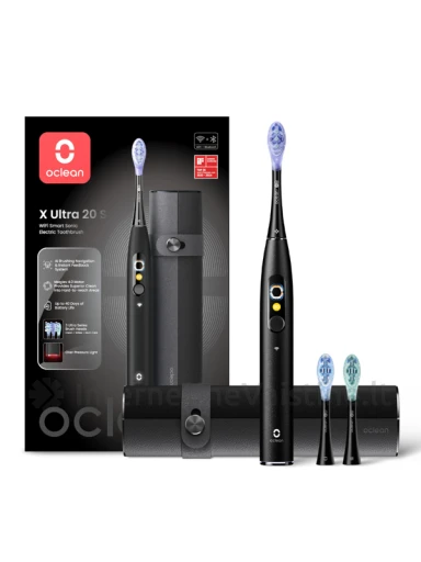 OCLEAN X ULTRA 20 S, išmanusis elektrinis dantų šepetėlis, juodos spalvos, 1 vnt. | internetinevaistine.lt