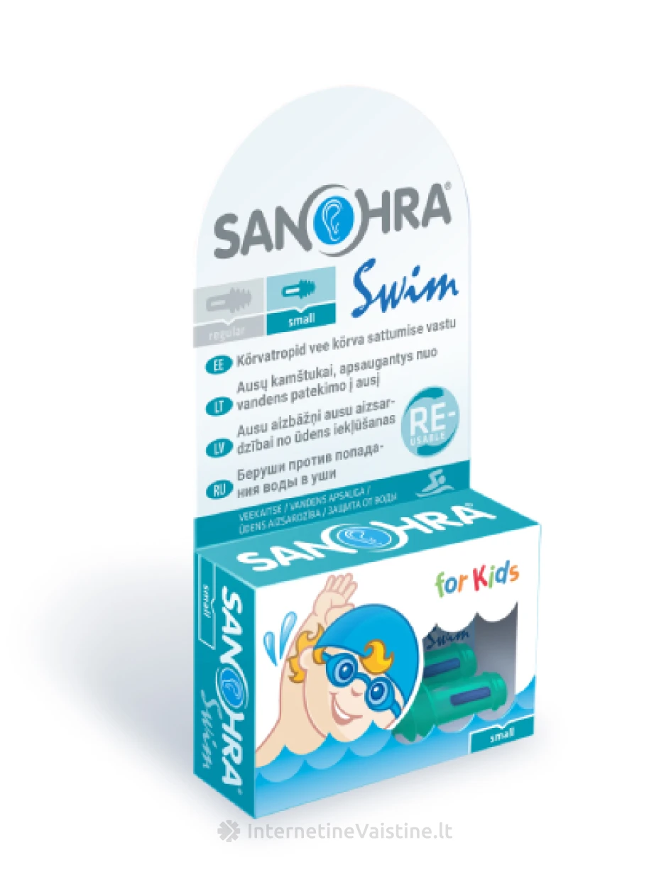Ausų kištukai plaukiojimui vaikams Sanohra swim children, N2 | internetinevaistine.lt