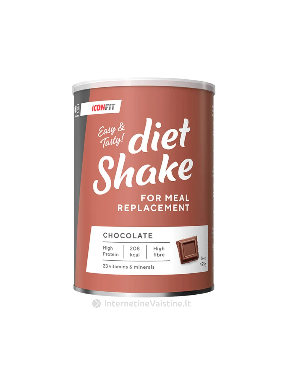 ICONFIT Diet Shake Chocolate milt., 495 g, Vnt | internetinevaistine.lt
