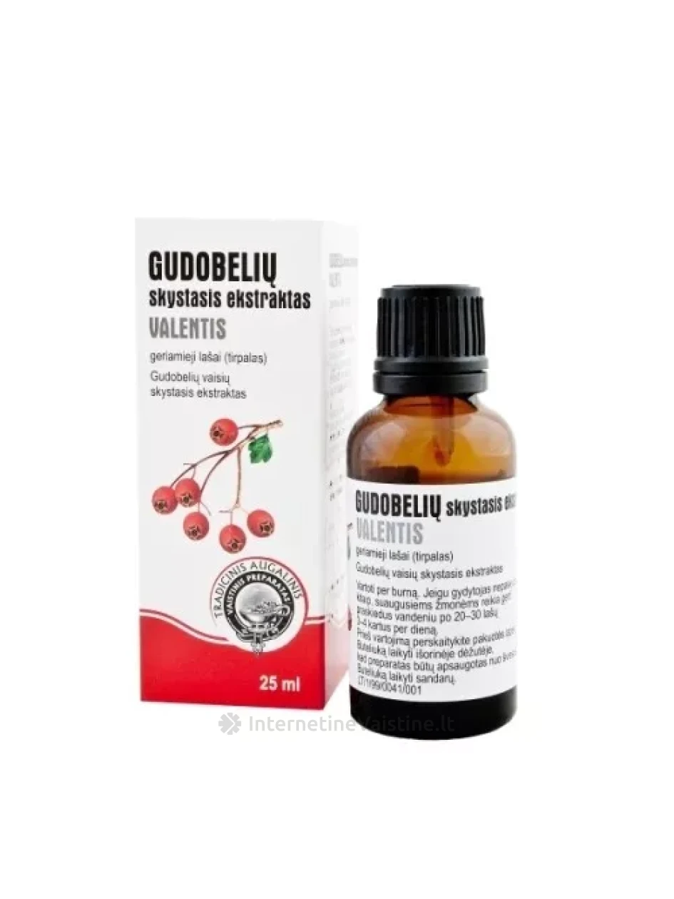 VALENTIS Gudobelių skystasis ekstraktas geriamieji lašai (tirpalas) 25 ml | internetinevaistine.lt