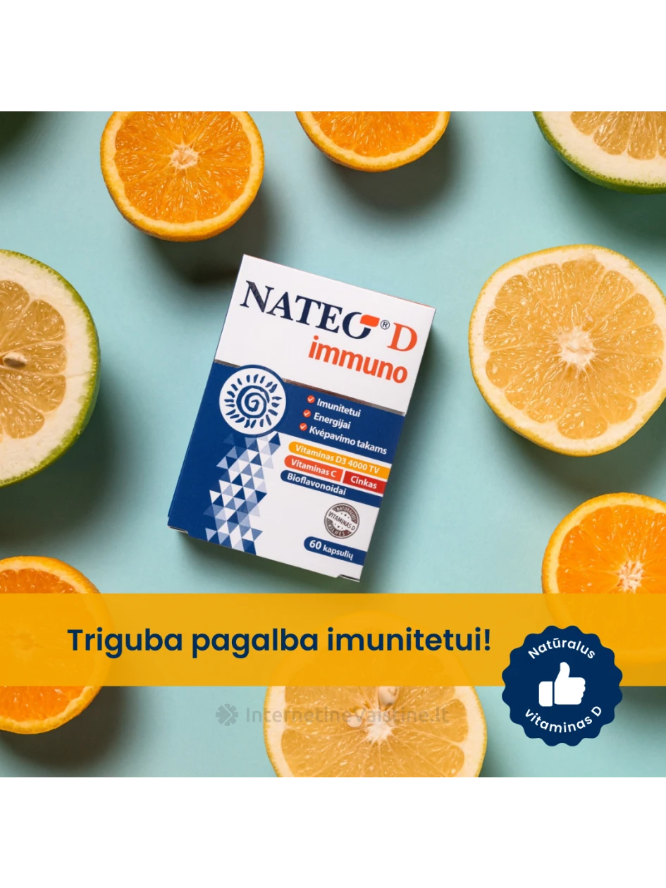 NATEO® D immuno IU4000, 60 kapsulių, 60 kapsulių | internetinevaistine.lt