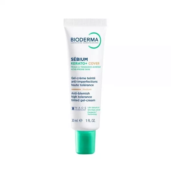 BIODERMA veido kremas-gelis SEBIUM KERATO+ COVER, 30 ml