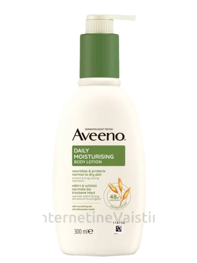 AVEENO Daily Moisturising bekvapis kūno losjonas, 300 ml, Vnt | internetinevaistine.lt