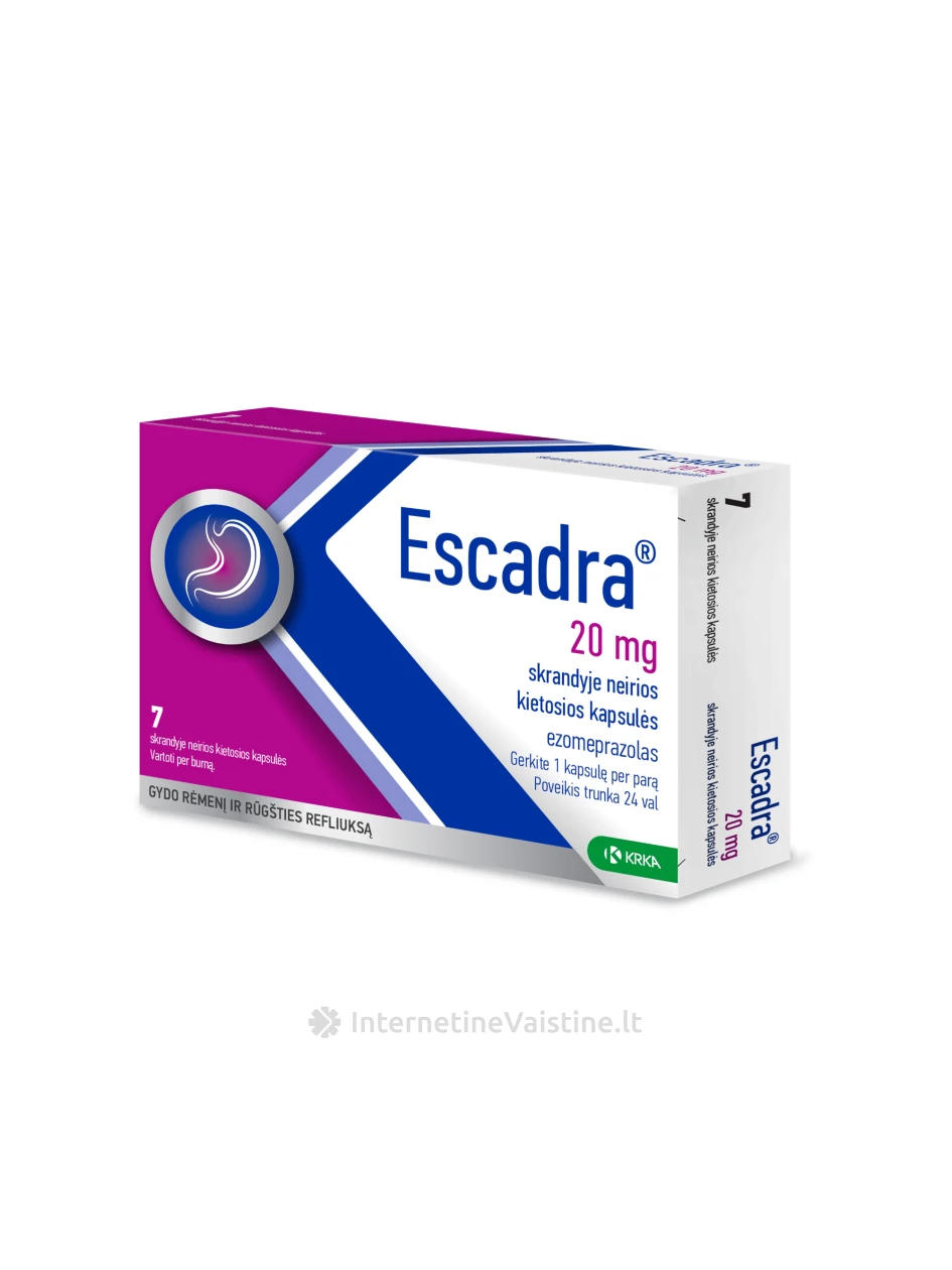 ESCADRA 20 mg skrandyje neirios kapsulės N7 | internetinevaistine.lt
