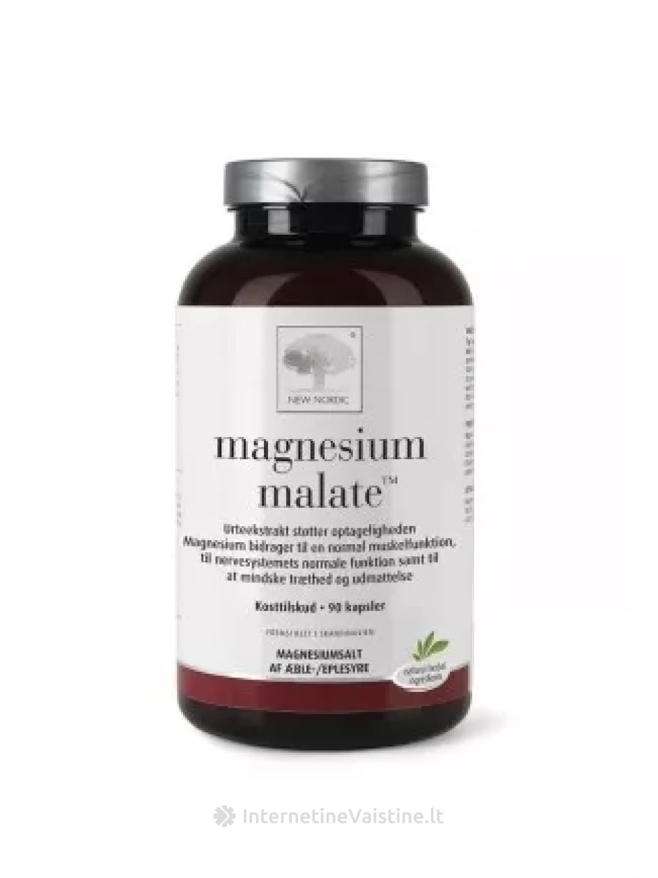 NEW NORDIC Magnesium Malate kaps. N90 | internetinevaistine.lt