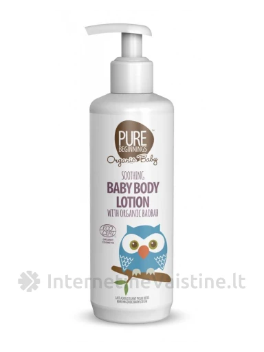 PURE BEGINNINGS RAMINANTIS LOSJONAS KŪDIKIAMS SU ORGANIŠKU BAOBABO EKSTRAKTU, 250 ml, N1 | internetinevaistine.lt