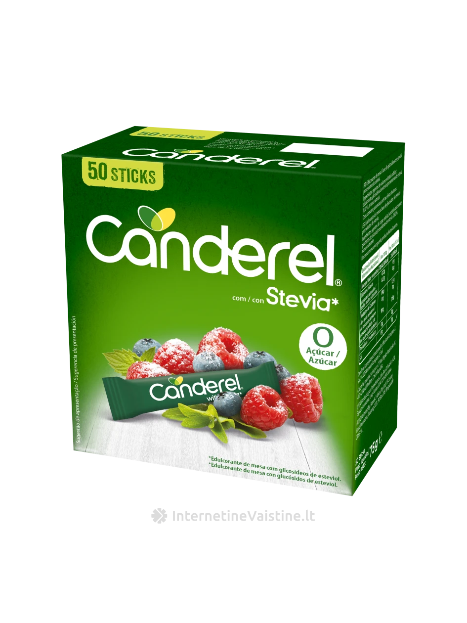 Saldiklis Canderel STEVIA pakeliai, N40+10 | internetinevaistine.lt