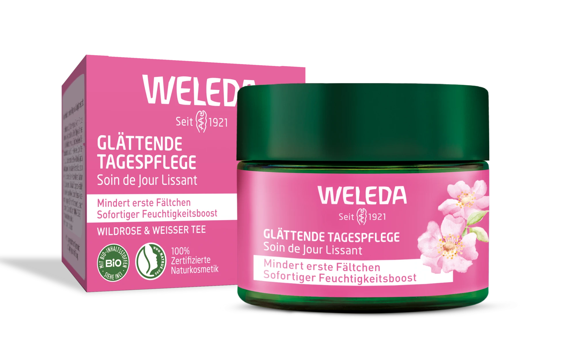 WELEDA Wild Rose/White Tea kremas veidui dieninis, 40 ml