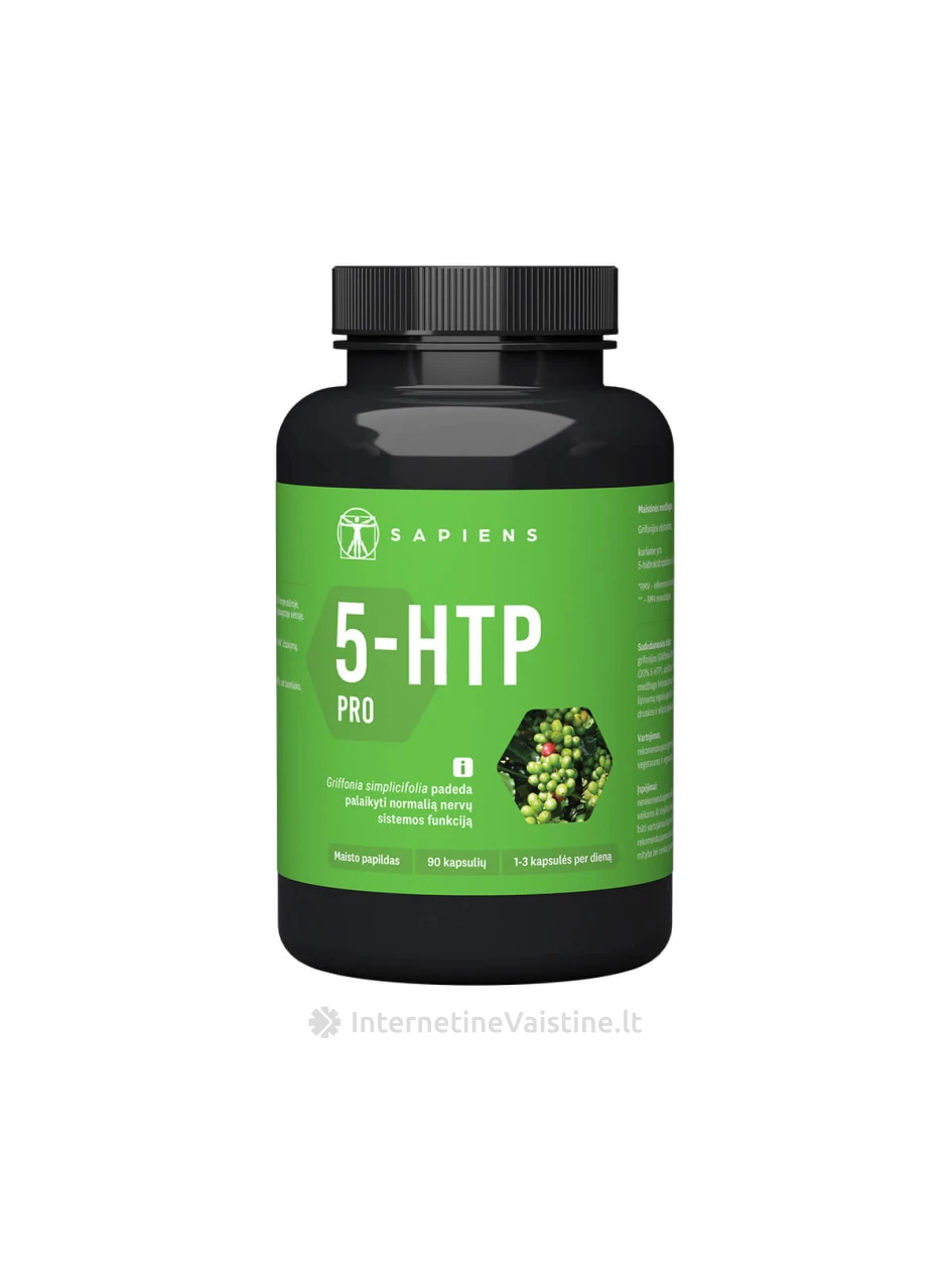 SAPIENS 5-HTP PRO kaps. N90, 90 vnt. | internetinevaistine.lt